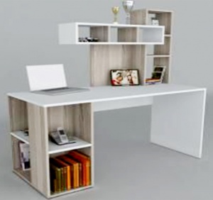 Mẫu bàn học gỗ MDF kèm kệ sách - VHL10